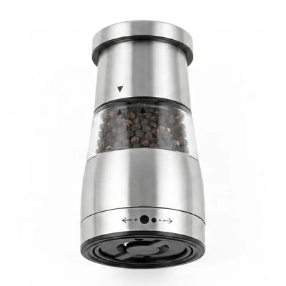 Stainless Steel Cylindrical Manual Pepper Grinder - Kitchenware with Adjustable Coarseness, Modern Kitchen Utensil for Home Everyday Cooking